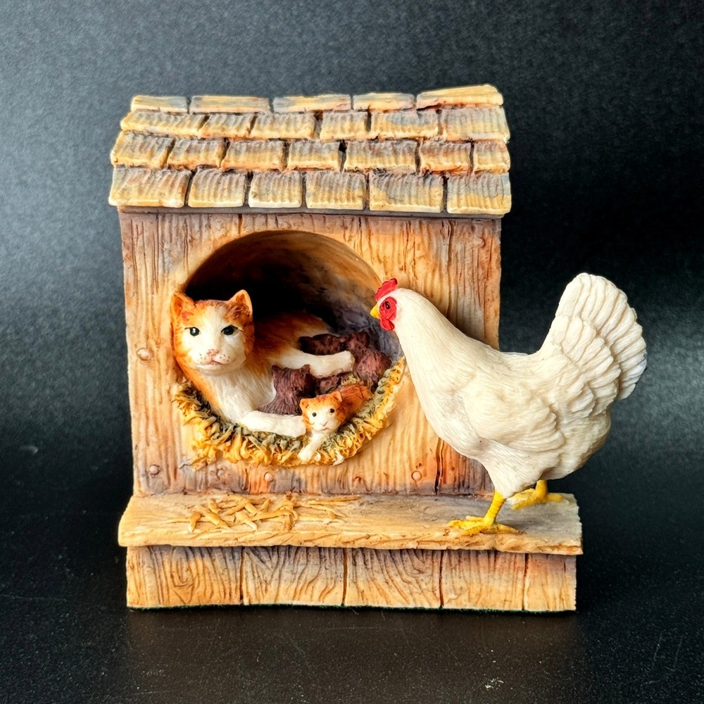 Lowell Davis Right Church Wrong Pew Cat Kittens Hen Figurine 1982 Ltd Ed 4000